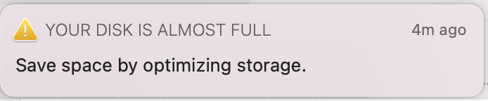 Your disk is almost full